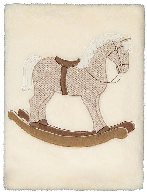 coperta lettino applicazione cavalluccio a dondolo