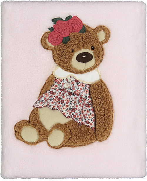 coperta lettino rosa con applicazione