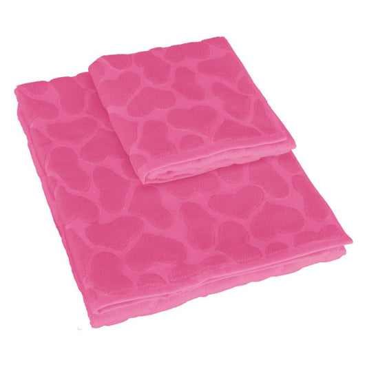 asciugamani batticuore rosa