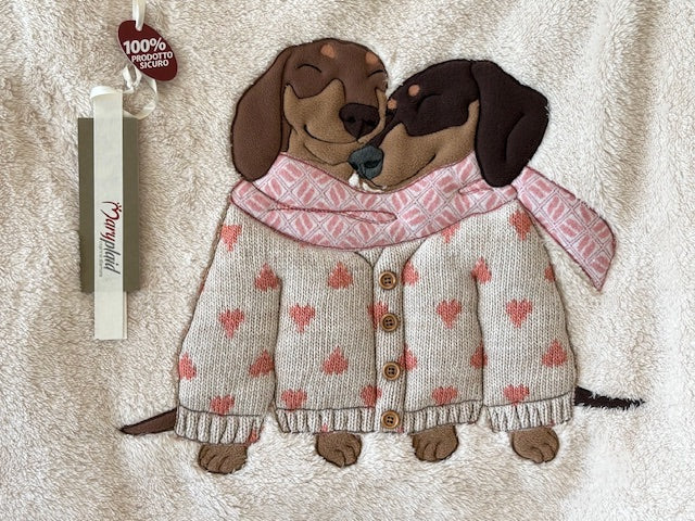 plaid con applicazione cani