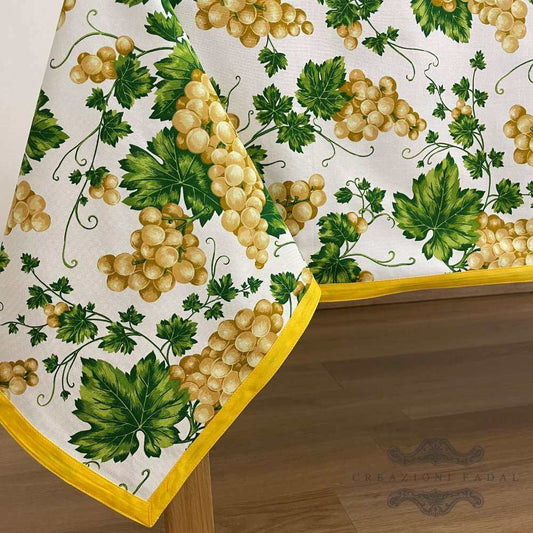 tovaglia gialla disegno uva