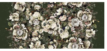 runner verde con fiori