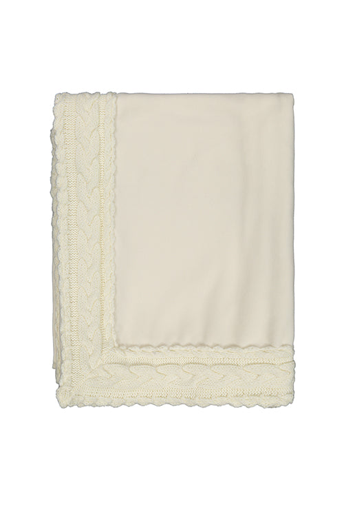 plaid panna con applicazione treccia