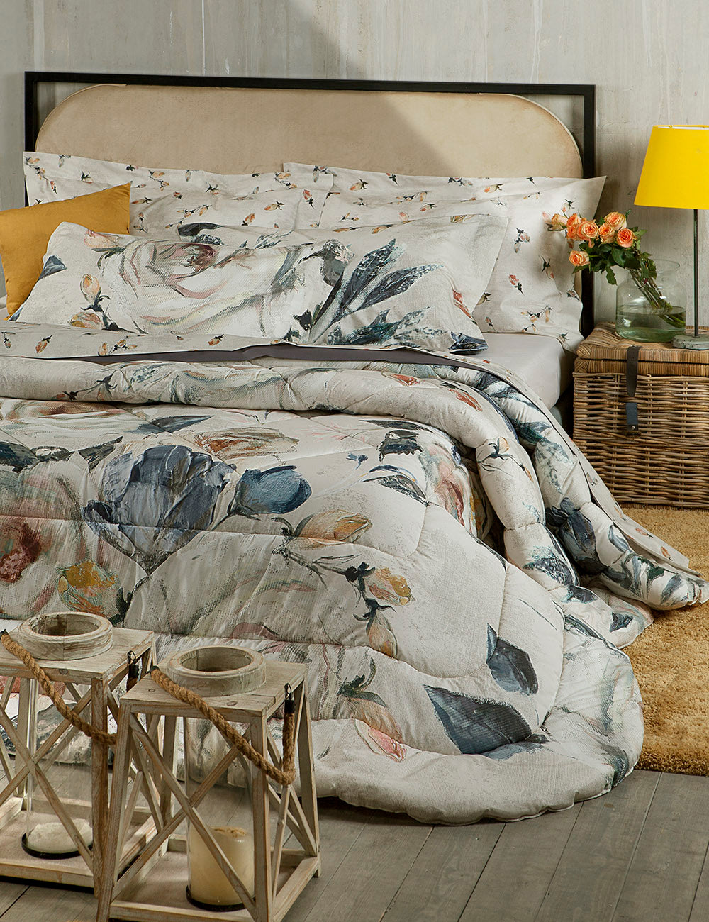 completo letto fiori